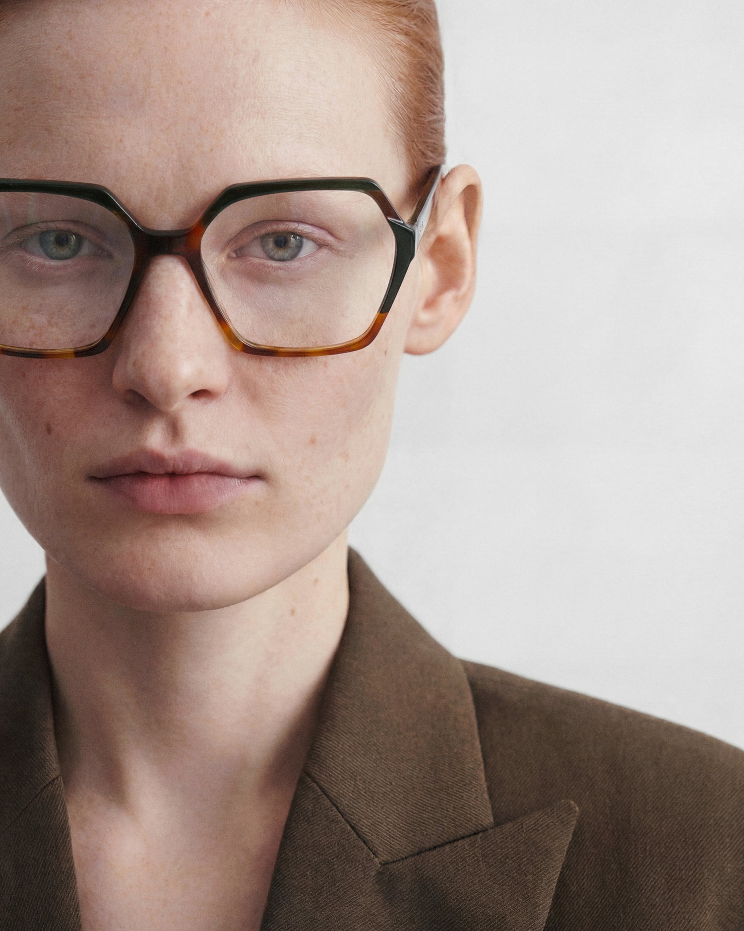 NADIRA: Geométricas Acetato Havana optical glasses by GIGI STUDIOS 14270