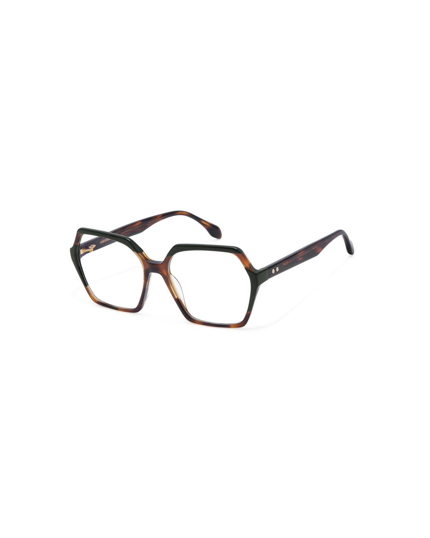NADIRA: Geométricas Acetato Havana optical glasses by GIGI STUDIOS 13557