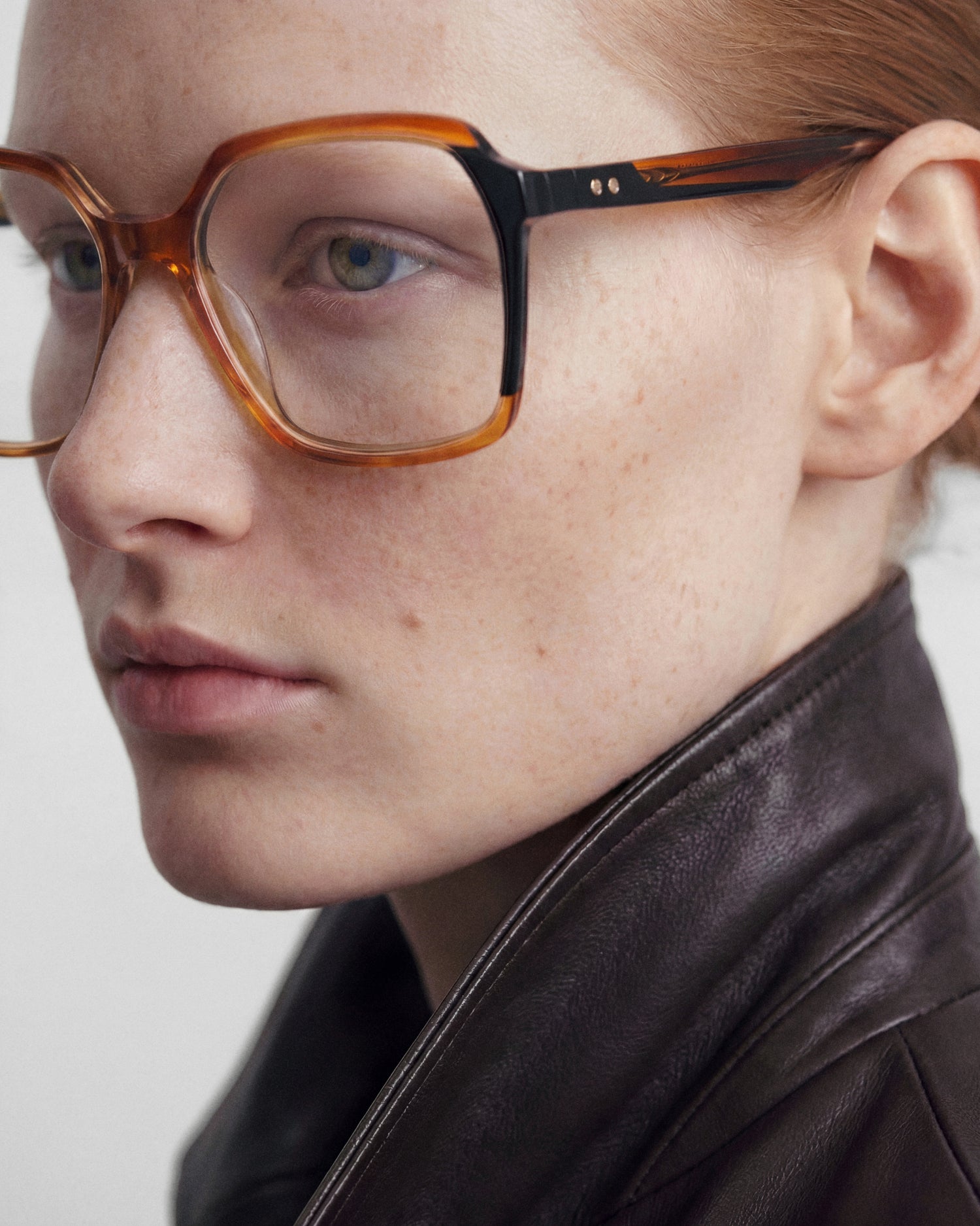 AHLIA: Cuadrada Acetato Marrón optical glasses by GIGI STUDIOS 14213