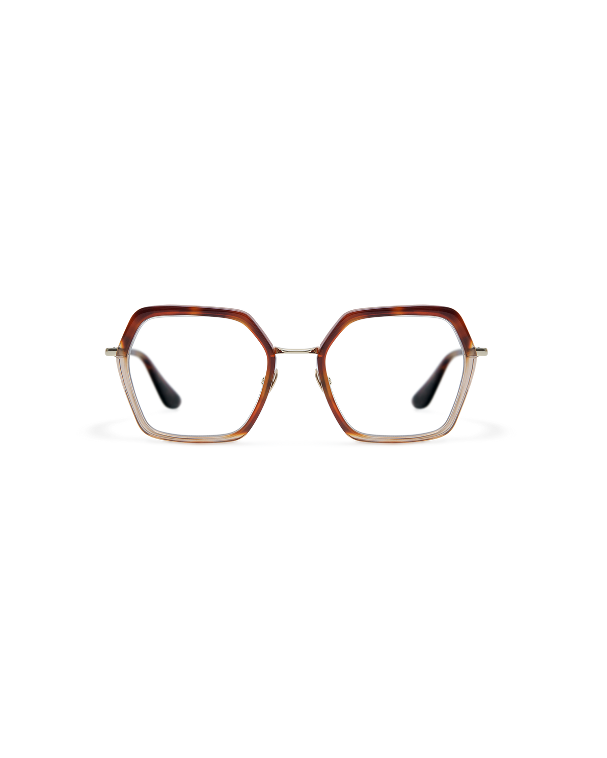 ALONA: Geométricas Acetato-Metal Marrón optical glasses by GIGI STUDIOS 13632