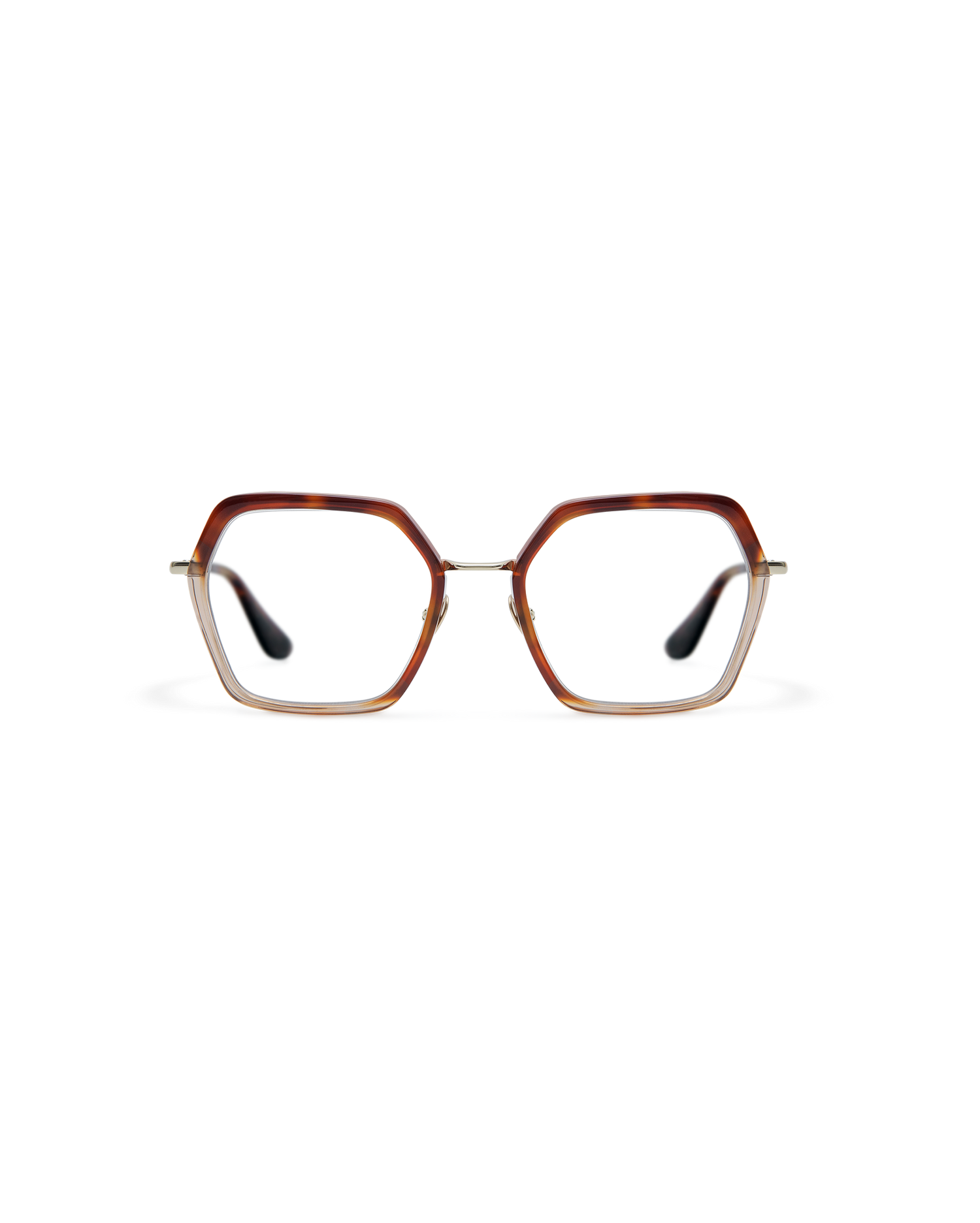 ALONA: Geométricas Acetato-Metal Marrón optical glasses by GIGI STUDIOS 13632