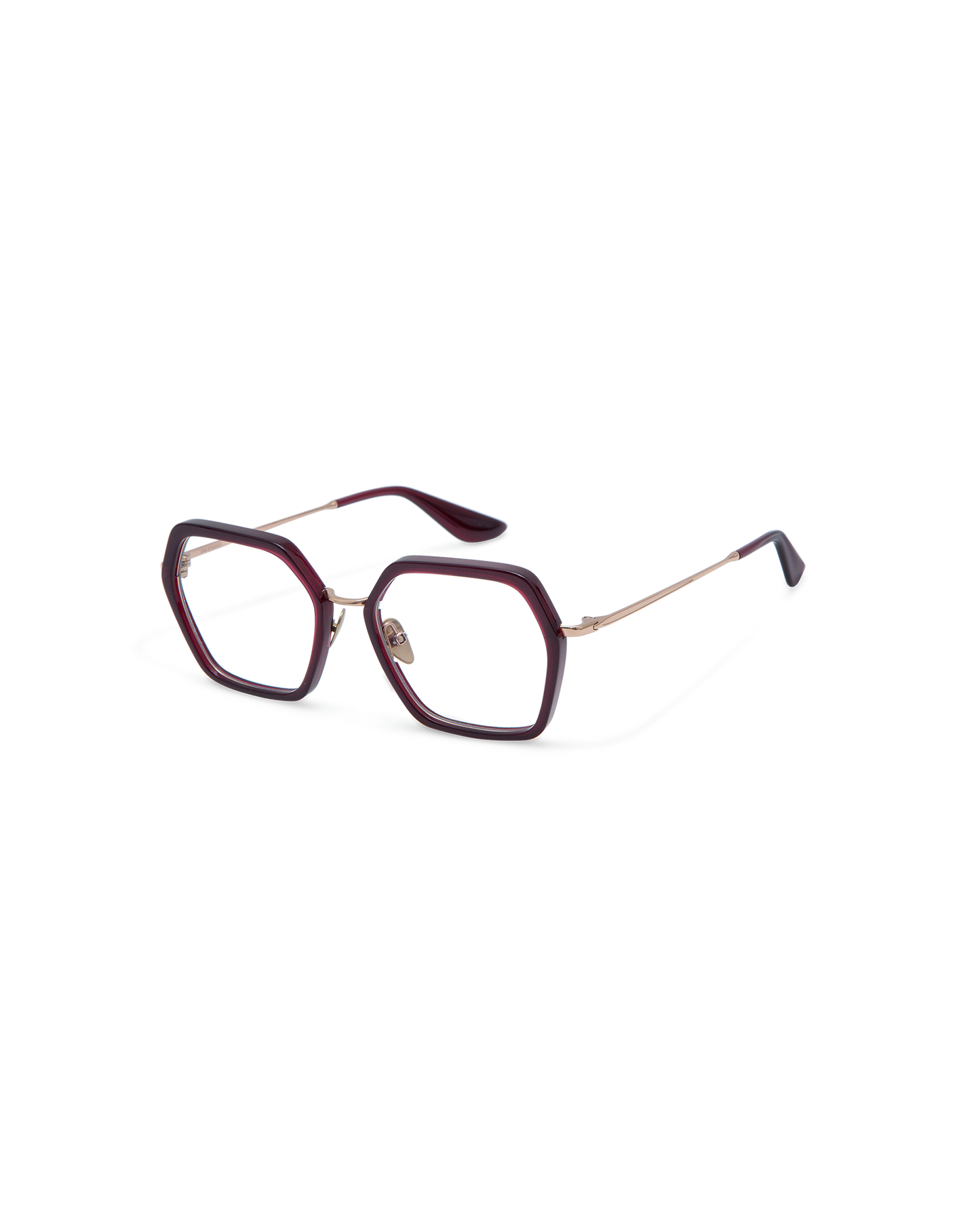 ALONA: Geométricas Acetato-Metal Rojo optical glasses by GIGI STUDIOS 13635