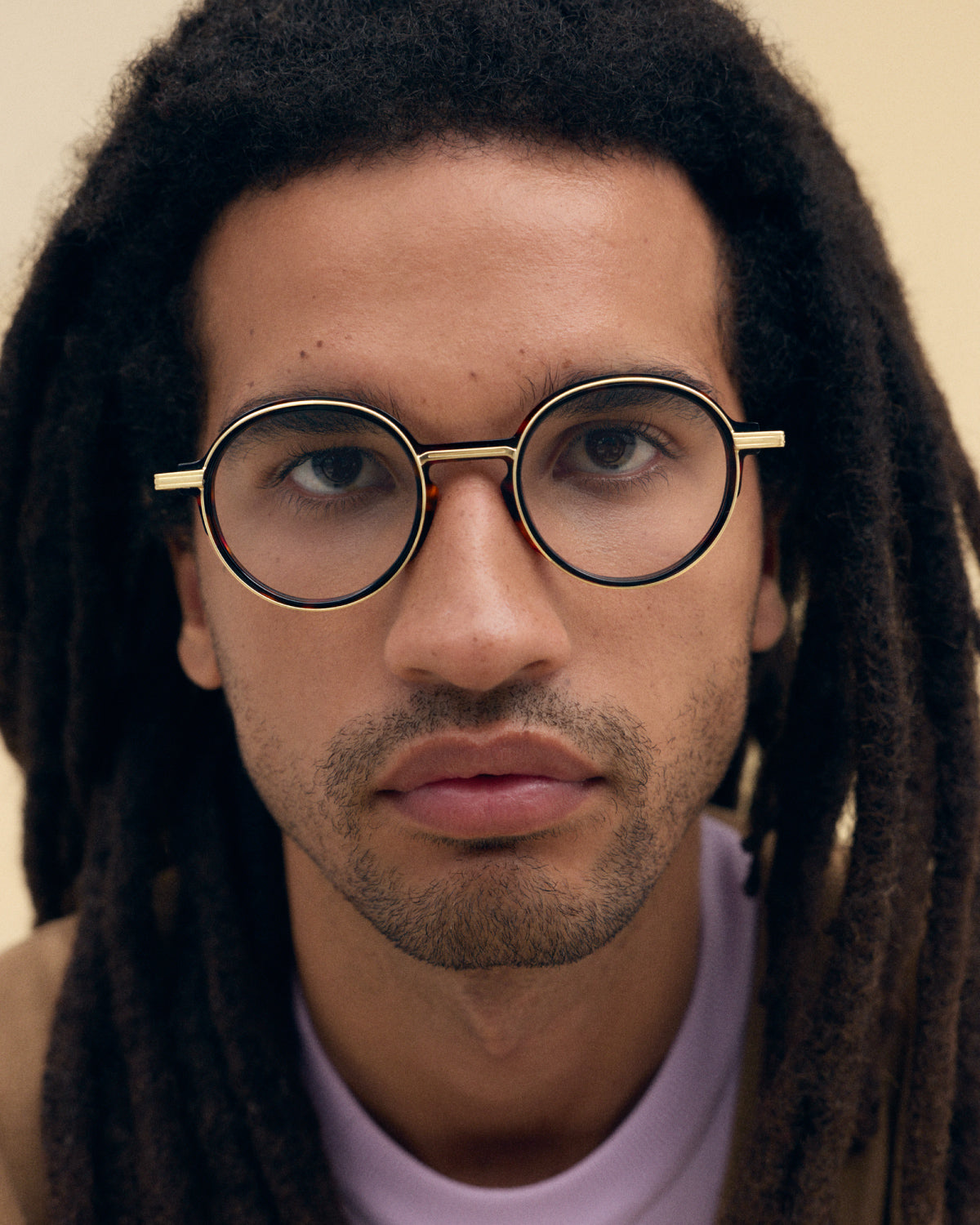 BREN: Redondas Acetato-Metal Havana optical glasses by GIGI STUDIOS 8040