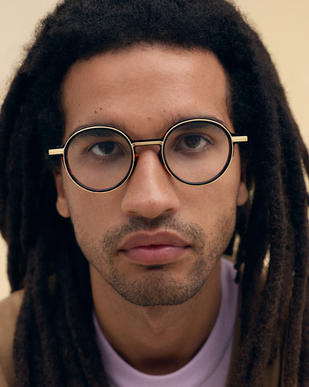 BREN: Redondas Acetato-Metal Havana optical glasses by GIGI STUDIOS 8040