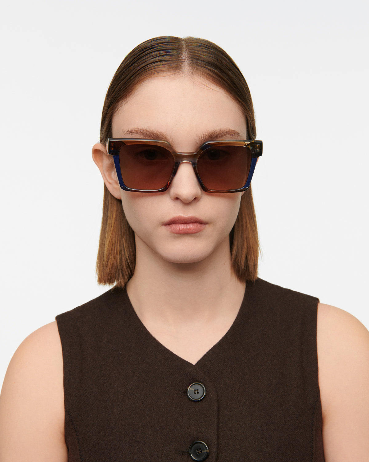 CASSIUS: Geométricas Acetato Azul sunglasses by GIGI STUDIOS 7836