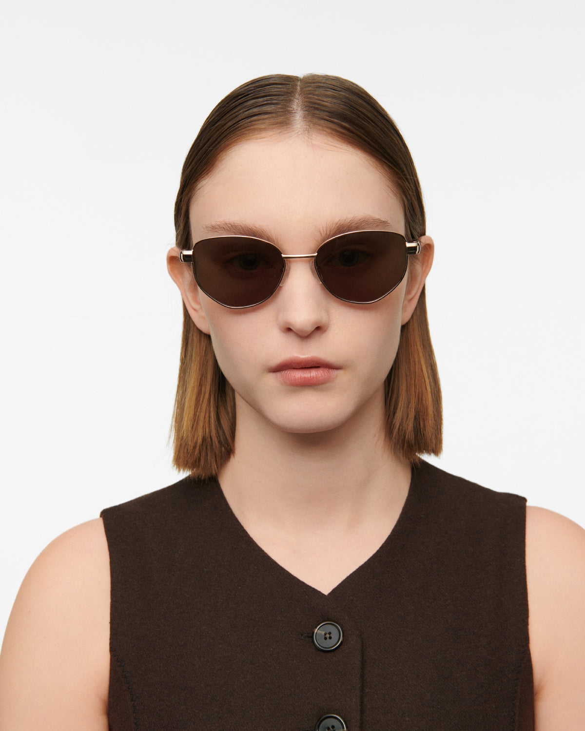 CALLUM: Cat Eye Metal Doré sunglasses by GIGI STUDIOS 7842